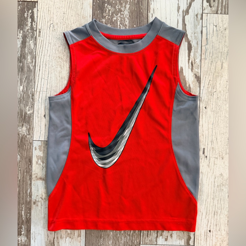 Nike Red and Gray Kids Tank Top size 6 (M)